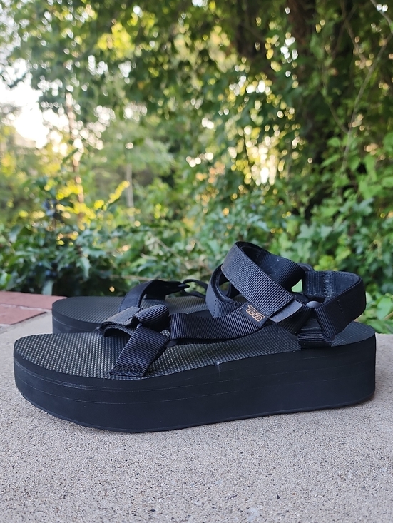 Teva Shoes - Teva Black Platform Strappy Sandals